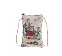 Signare Mini borsa a tracolla per telefono, borsa da donna per telefono, borsa per cellulare, borsa per telefono, borsa per smartphone (signora coniglio con cestino)