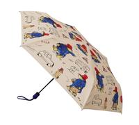 Signare Paddington Bear, ombrello pieghevole automatico, motivo arazzo stampato, beige e blu (orso Paddington, UM-AUTO-PADD)