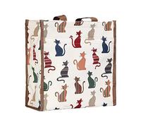 Signare Tapestry Arazzo Borsa a Tracolla Donna, Borse Tote per Donne, Shopping Tote Bag con Disegni di Gatti (Gatto sfacciato)