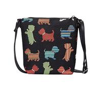 Signare Tapestry Arazzo Piccola Borsa a Tracolla, sacchetto borsello, personal pocket bag con Disegni di Animali (Cucciolo giocoso)