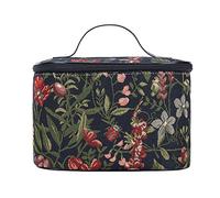 Signare Tapestry Arazzo Porta Trucchi da Viaggio, Borsa Trucco Trousse Make up Borsa Beauty Case Donna con Disegni da Giardino (Mattina Giardino Nero)
