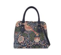 Signare Tapestry Arazzo Top Handle borsa borse donna, borsa donna tracolla con William Morris Designs (Strawberry Thief Blue)