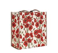Signare Tapestry Red and White Women's Shopping Tote Bag/Shoulder Bag with Poppy (Shop-POP)