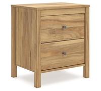 Signature Design by Ashley Bermacy - Comodino casual con 2 cassetti, gambe dritte, colore: Marrone chiaro