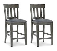 Signature Design by Ashley Hallanden Modern Farmhouse - Sgabello da bar imbottito, 65,4 cm, colore: Grigio scuro