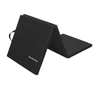 Signature Fitness Tappetino pieghevole per esercizi con maniglie per il trasporto per MMA, ginnastica e pavimentazione protettiva in casa, spessore 3,8 cm, nero