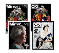 Signature gifts - Edizioni commemorative della regina Elisabetta II in scatola - Edizioni speciali di famosi giornali in bundle in onore della regina Elisabetta La seconda - Daily Mirror & OK! Magazine