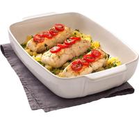 Pyrex 8013104 - Piatto da Forno Rettangolare in Ceramica, 25 x 19 cm, Colore: Bianco