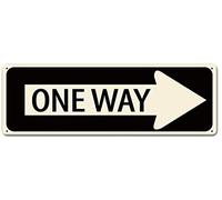 SIGNCHAT One Way Vintage Retro Rustico Metallo Tin Sign Pub Store Wall Deco Art x Inches Metal Sign Street Metal Sign 40x10 cm