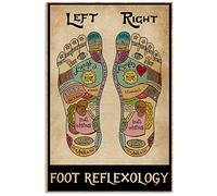 SIGNCHAT Poster decorativo da parete in metallo con riflessologia plantare e massaggiatore, 20 x 30 cm