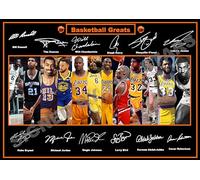 SIGNED BY THE STARS Stampa autografata e autografata di tutti i tempi di tutti i tempi, Kobe Bryant, Michael Jordan, ecc. (A4, 29,7 x 21 cm)