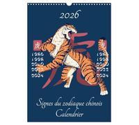 Signes du zodiaque chinois (Calendrier mural 2026 DIN A3 horizontal), CALVENDO calendrier mensuel: Les 12 horoscopes chinois !