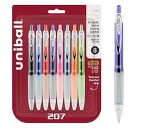 Signo Gel 207 Roller Ball Retractable Gel Pen, Assorted Ink, Medium, 8 per Set