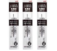 Signo - Penna a sfera uni Knock UMR-82 per UMN-155 RT1-0,28 mm, confezione da 3 pezzi, colore: Nero