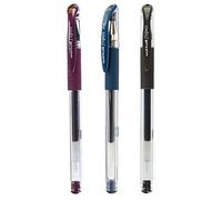 signo - Uni Gel Ink Pen - UM-151-0.38 mm - 3 pz (Bordeaux-Nero, Blu-Nero, Marrone-Nero)