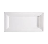 Signor Bio - BPR001BIO50F - Piatto piano monouso - rettangolare - 26 x 13 cm - canna da zucchero - bianco - Signor Bio - conf. 50 pezzi - 100113 - Conf. da 1 Pz. - BPR001BIO50F