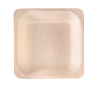 Signor Bio - WPS001BIO50B - Piatto piano monouso - quadrato - 14,5 x 14,5 cm - legno - colore naturale - Signor Bio - conf. 50 pezzi - 96708 - Conf. da 1 Pz. - WPS001BIO50B