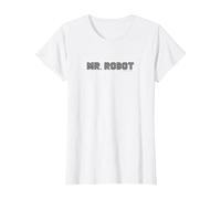 Signor Robot Logo Maglietta, Donna, Bianco, 3XL