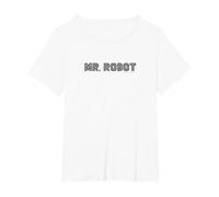 Signor Robot Logo Maglietta, Donna Plus-Size, Bianco, 4X