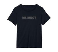 Signor Robot Logo Maglietta, Donna Plus-Size, Nero, 4X