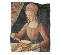 Signora che prepara un panino Coperta in Flanella Stile Bayeux Coperte Morbide E Leggere Per Tutte Le Stagioni Lenzuola Casa E Viaggio 50x60inch(127x152cm)