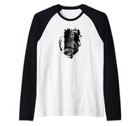 Signora con Un Ermine Grunge Maglia con Maniche Raglan