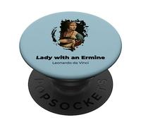 Signora con un Ermine Grunge PopSockets PopGrip Adesivo