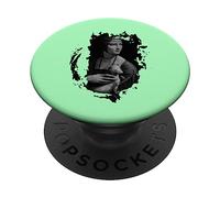 Signora con un Ermine Grunge PopSockets PopGrip Adesivo