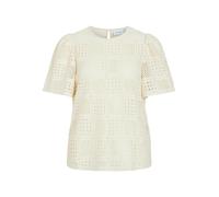 Signora Laser Cut Camicetta a Manica Corta Motivo Geometrico VILA