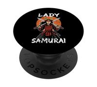 Signora Samurai Guerriero Giappone Rising Sun PopSockets PopGrip Adesivo