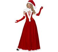 Signora Santa Claus Costume Donna Miss Costume Natalizio UK 8-22