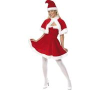 Signora Santa Claus Costume Donna Miss Costume Natalizio UK 8-22