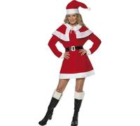 Signora Santa Claus Costume Donna Miss Costume Natalizio UK 8-22