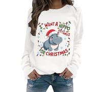 Signora, voglio fare un ippopotamo con una felpa con cappuccio, bianco, L