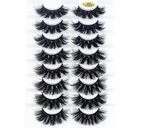 Signora Volume completo Lungo Natura Wispies Fluffy Multilayered Effect Espansione del carico degli occhi sopracciglia finte 25MM linguetta 4D Mink(4DL029)