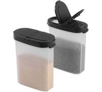 SIGNORA WARE Barattoli per spezie con coperchio, 226,8 g, vuoti, ermetici, contenitori ermetici per spezie/condimenti, 2 in 1, coperchi in plastica trasparente, organizer per spezie/condimenti da