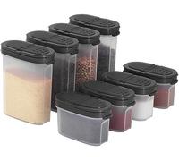 SIGNORA WARE Contenitori in plastica per spezie - Set di barattoli per spezie 8 pezzi, 4 mini, 4 grandi - Barattoli per spezie per conservare spezie, erbe, marinata, zucchero, sale, pepe - Barattoli
