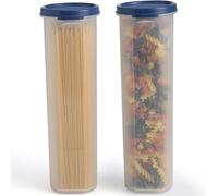 SIGNORA WARE Contenitori per Spaghetti | 2 Barattoli Pasta Ermetici con Coperchio per Organizzazione Dispensa | Contenitori Ermetici Pasta Lunga e Noodles | Porta Spaghetti Plastica senza BPA | 1 kg