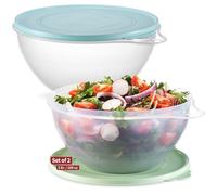 SIGNORA WARE Set di 2 contenitori per alimenti grandi con coperchio, resistenti e ermetici, in plastica per uso alimentare, senza BPA, con coperchio, design impilabile