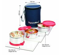 Signoraware Executive Set di 3 Lunch Box in Acciaio Inox con Borsa - Spedizio...