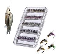 Signore con mosca - 50 pezzi con scatola di immagazzinaggio | texture realistiche LYS con mosca è adatta per Achigan, Trota e Oro