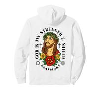 Signore è Il Mio Scudo - Versetto biblico salmo - Gesù Cristo Indietro Felpa con Cappuccio