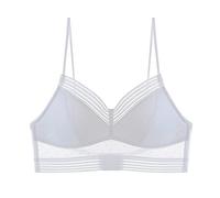 Signore senza anello in acciaio Intimo francese grande schiena aperta bella schiena reggiseno a forma di U estate reggiseno germogli ultra sottile, bianco, L