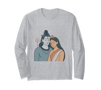 Signore Shiva Durga Dio indù Mahadeva Dea Parvati Maglia a Manica