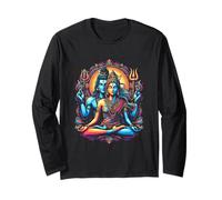 Signore Shiva Durga Dio indù Mahadeva Dea Parvati Maglia a Manica