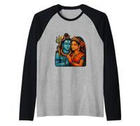Signore Shiva Durga Dio indù Mahadeva Dea Parvati Maglia con Maniche Raglan
