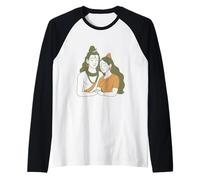 Signore Shiva Durga Dio indù Mahadeva Dea Parvati Maglia con Maniche Raglan