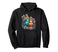 Signore Shri Krishna Radha Rani Radhika Krishna Amante Devoto Felpa con Cappuccio