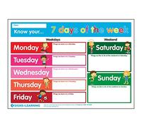 Signs 4 Learning know Poster A3 dei 7 Giorni della Settimana, Premium, 297mm x 420mm
