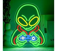 SIGNSHIP Alien Playing Game Scritte Neon,Alien Scritta Led Dimmerabile Per La Decor,Aliens Game Insegne Luminose,Insegna Neon Wall Decor Per La Playroom,Man Cave,Family Room,Cameretta e Dono Ragazzo